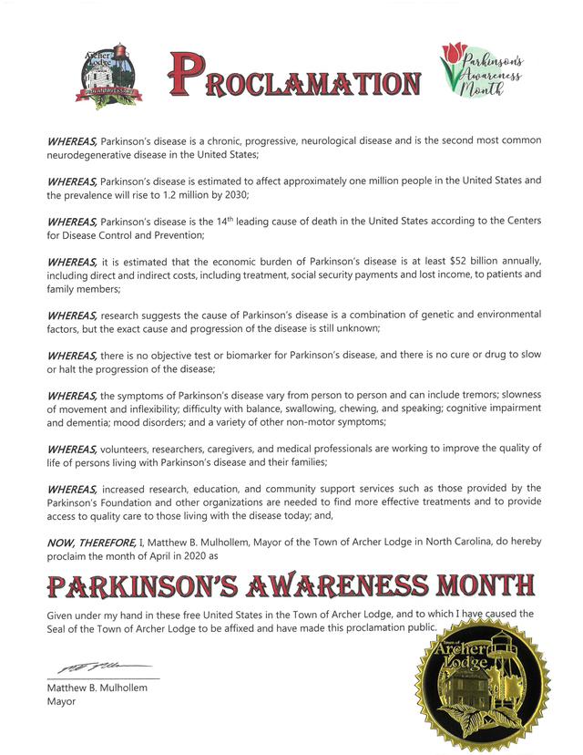 Proclamation - Parkinsons